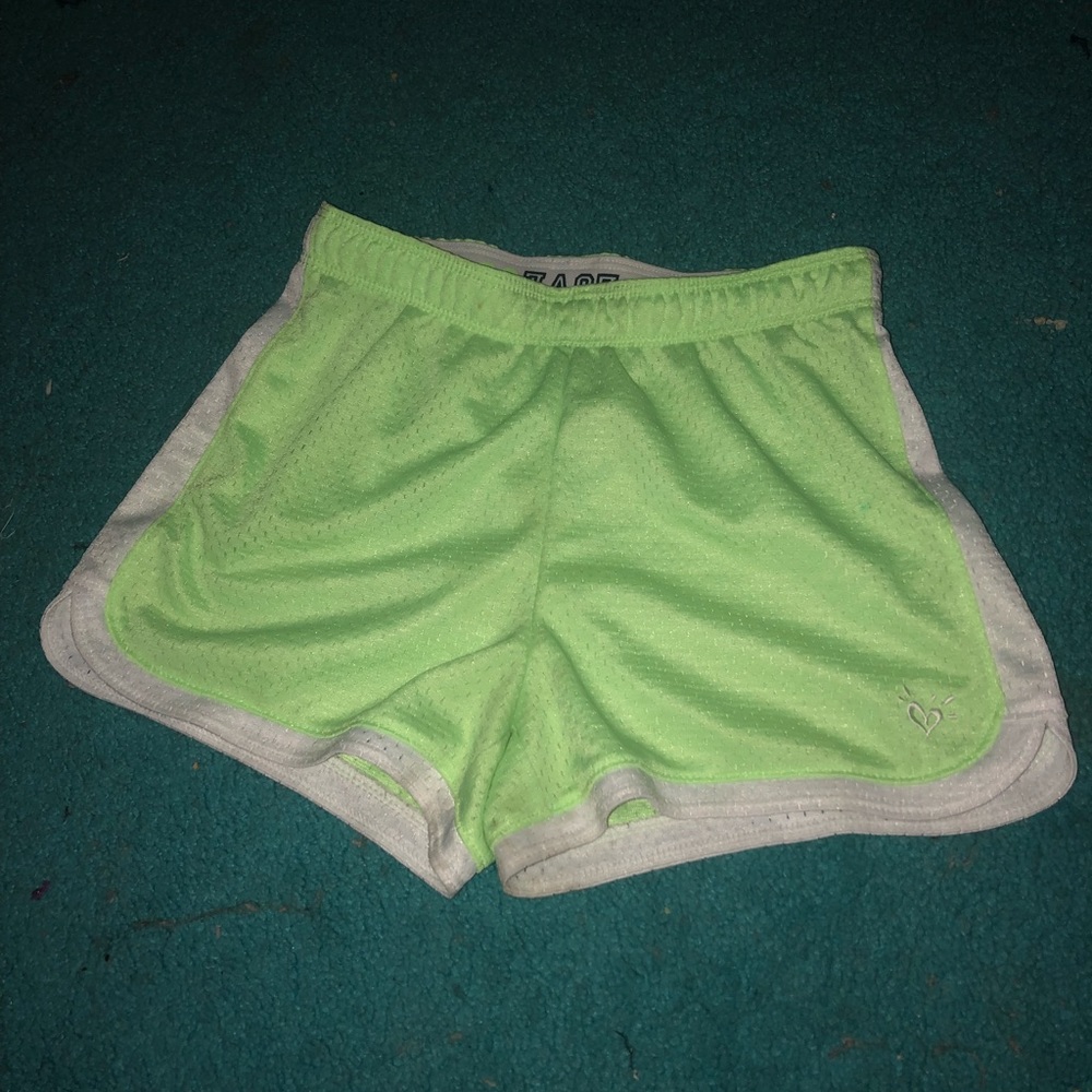 Neon green short shorts